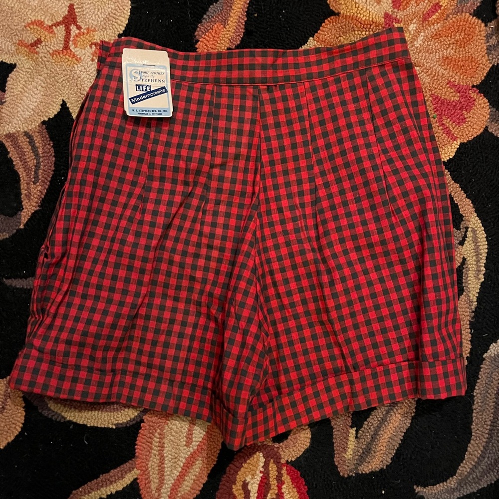 1950’s store stock ( Sport Clothes styled by Stephen’s) cotton checked shorts